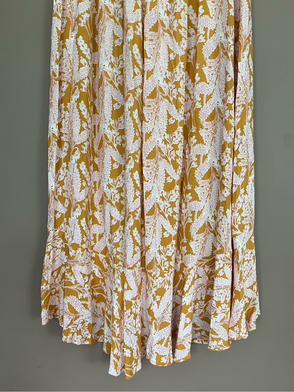 {Rachel Zoe} Floral Maxi Skirt with Button-Down Front & High-Low Ruffle Hem - Picture 7 of 9